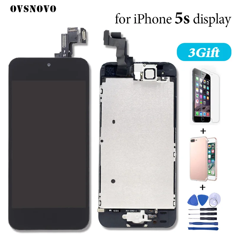 

LCD Display For iPhone 5S LCD Touch Screen Digitizer Assembly Replacement 5s display With Home Button+Front Camera+Ear Speaker