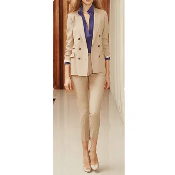 

High Quality New Autumn Business Ladies Pants Suits Formal Office Women Work Wear Trouser Suit Plus Size