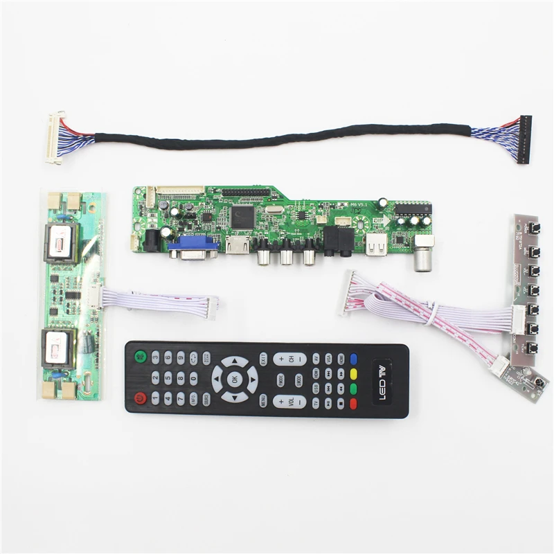 M6V5 ЖК ТВ плата контроллера Поддержка AV VGA Аудио USB HDMI для 19 дюймов 4 CCFL LCD панель