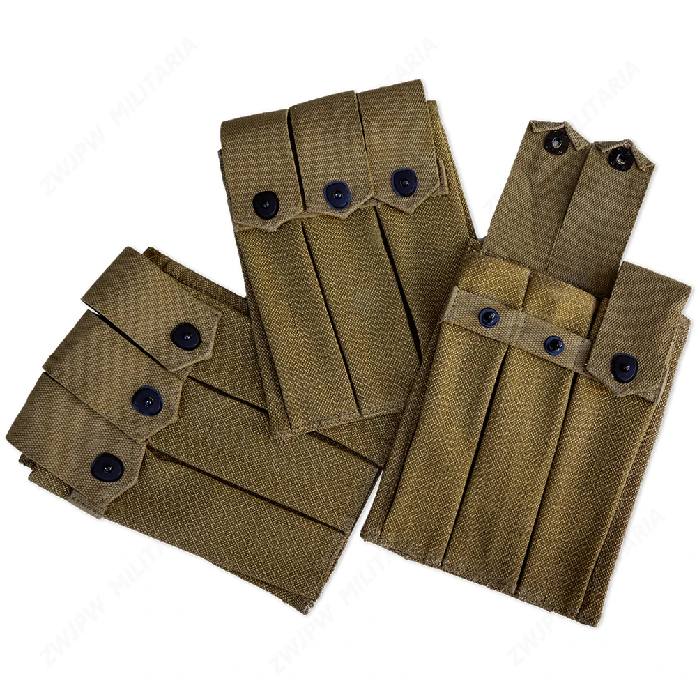 

ZWJPW-WW2 US ARMY THOMPSON 3 CELL MAGAZINE AMMO POUCH
