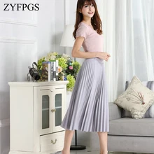 ZYFPGS Новое поступление женские Тюль-юбки TULLE Макси миди Высококачественная винтажная плиссированная юбка Элегантная Дамская распродажа Топ Мода Z0923