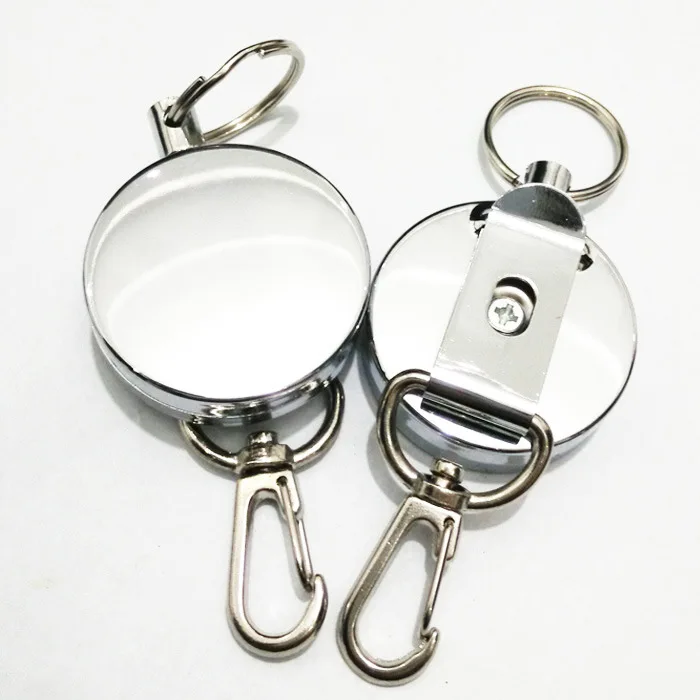 Retractable Pull Key Ring ID Badge Lanyard Name Tag Card Holder Reel