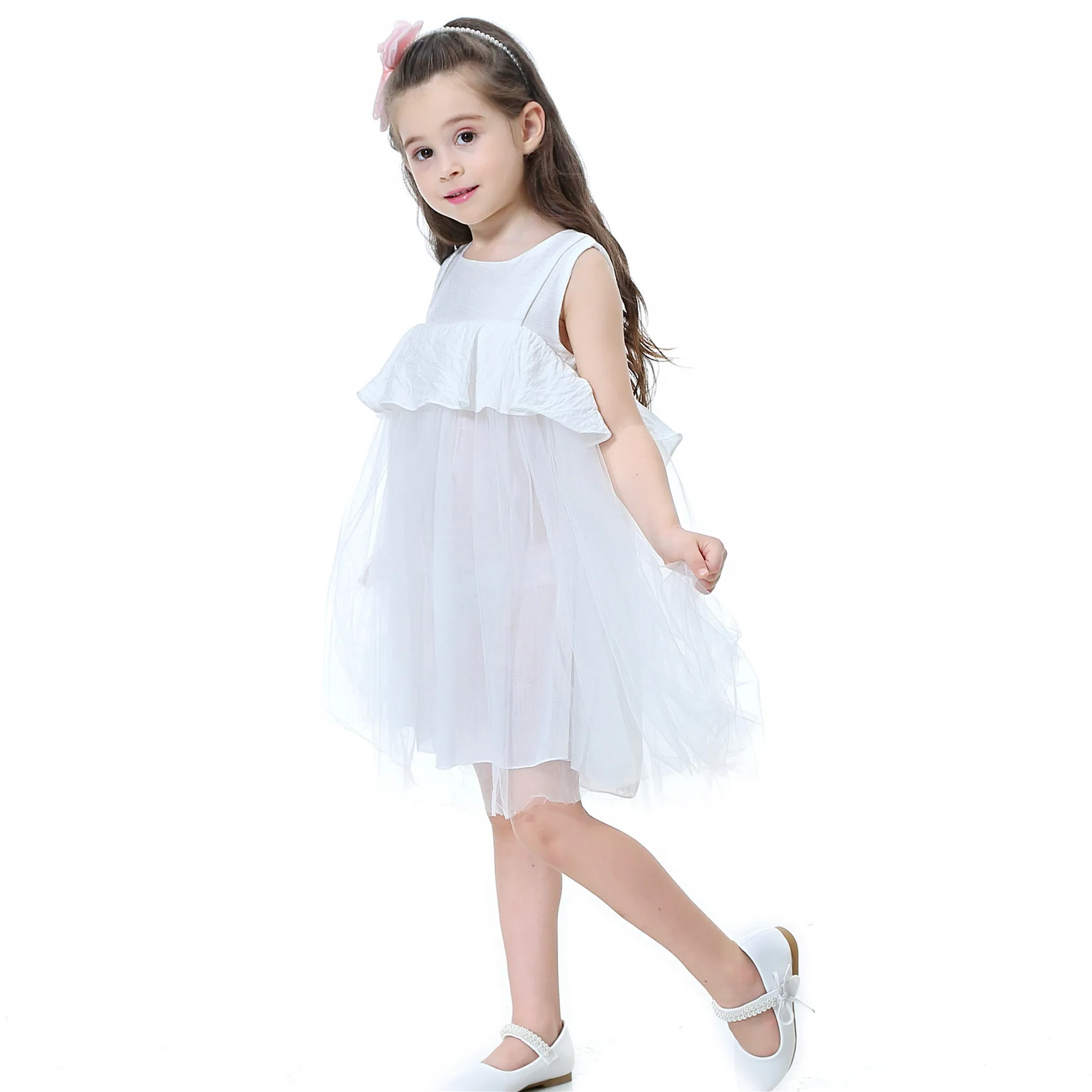 Girls Dress 2019 New Summer Mesh Clothes White Princess Ball Gown Children Baby Kids Clothing | Детская одежда и обувь