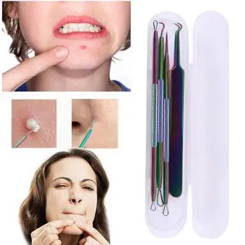 

4 Pcs Colorful Pimple Blemish Comedone Acne Extractor Remover Tool Set Drop Shipping