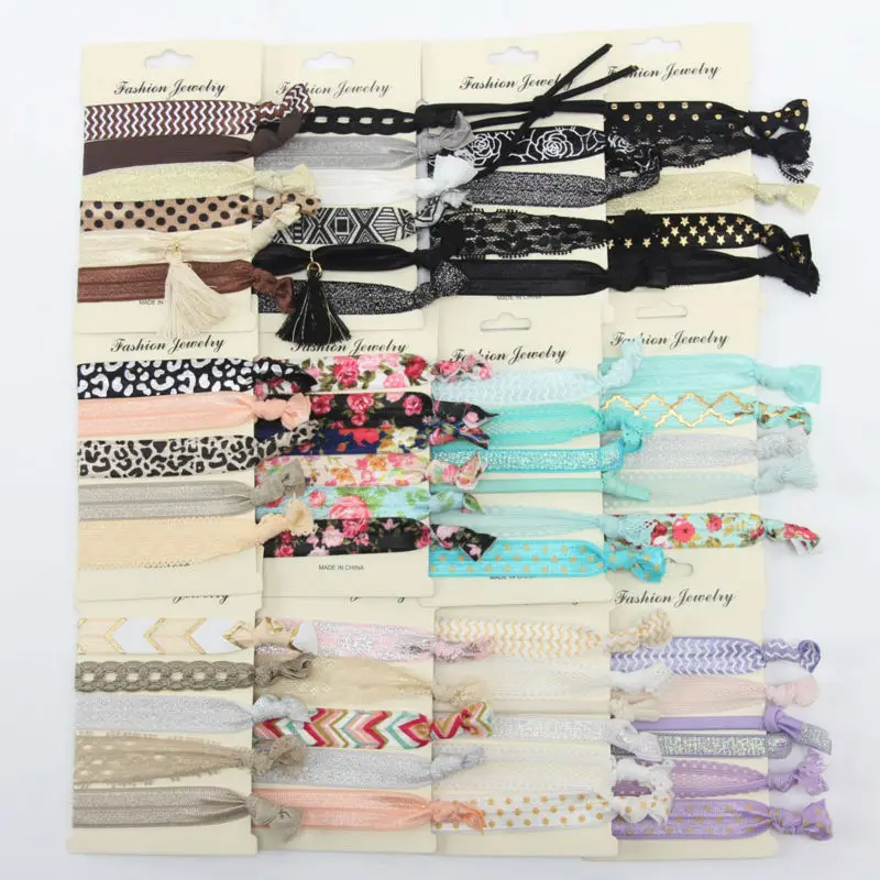 

Women Hair Accessories FOE Elastic Hair Tie Headband printing Knotted Rubber Band And Bow Hair Bands