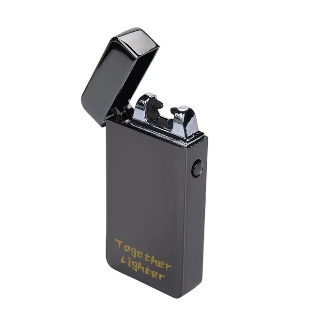 Вместе электрическая дуговая Зажигалка перезаряжаемая USB Зажигалка для сигарет; защита от ветра 6 цветов Орел Скорпион двойные дуговые гаджеты безопасная катушка - Цвет: Mirror
