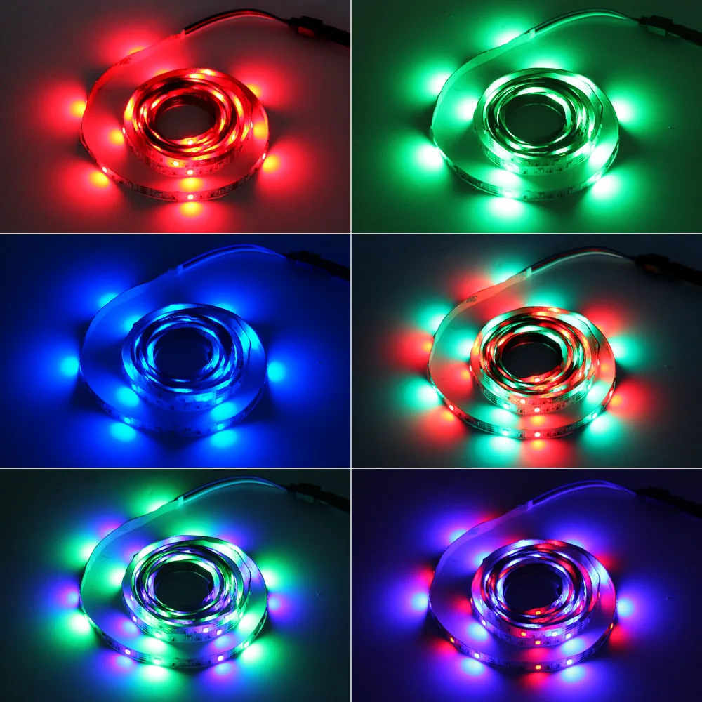 USB 1M 2M 3M 4M 5M RGB LED Strip Light With 24keys Remote Control Waterproof IP65 Flexible Tape Lamp For TV Background Lighting