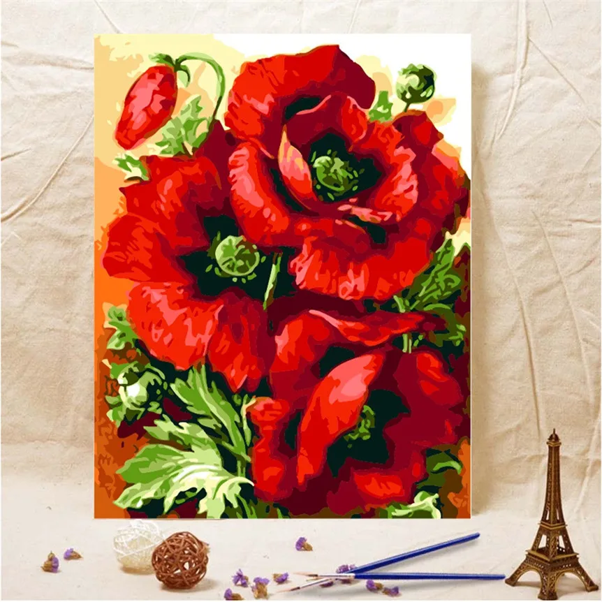 Safflower DIY Painting By Numbers HandPainted Oil Painting On Canvas