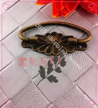 

Lotus shaped handle antique wooden gift box accessories bag handles doorknob