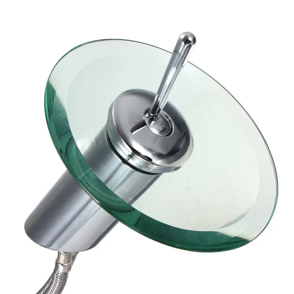 Online Neue Bad Wasserfall Becken Waschbecken Mischbatterie Wasserhahn Chrom Poliert Glas Rand Wasserhahn Wasserhahn Mit Wasser Einlass Rohr