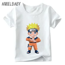 Детские аниме uzumaki Naruto принт Забавный футболка с рисунками для мальчиков и девочек Футболка с Наруто Для детей, на лето топы с короткими рукавами, HKP2244