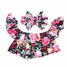 Детские топы с открытыми плечами, летняя одежда для девочек