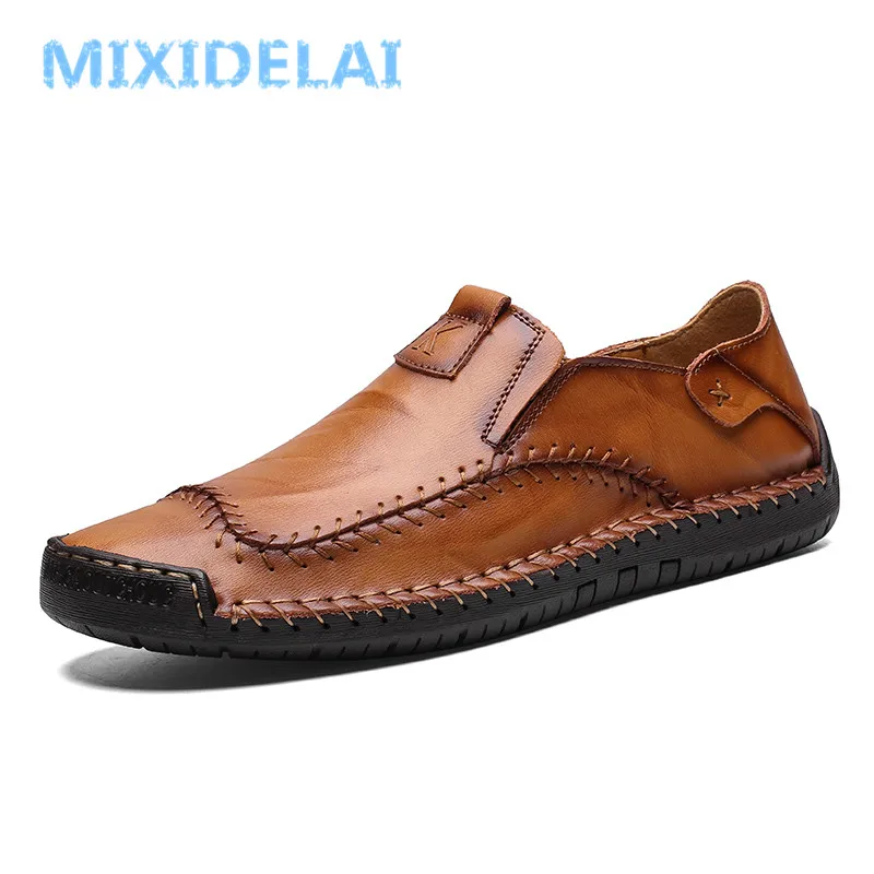 

2019 New Comfortable Big size 38-48 Casual Shoes Loafers Men Shoes Quality Handmade Leather Men's shoes Flats Moccasins Shoes