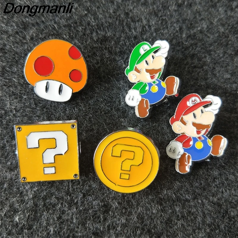 

P2923 Dongmanli Super Mario Metal Enamel Pins and Brooches for Women Men Lapel pin backpack bags badge Kids Gifts