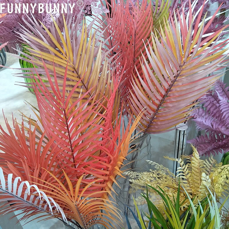 

FUNNYBUNNY Artificial Flowers Simulation Soft Plastic Iron Leaves Simulation Plant Wedding Green Plant Props Fake Flowers