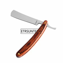 Винтаж старый Стиль прямой край Нержавеющая сталь Парикмахерская Razor складной бритья Ножи удаления волос инструменты деревянная ручка F1762