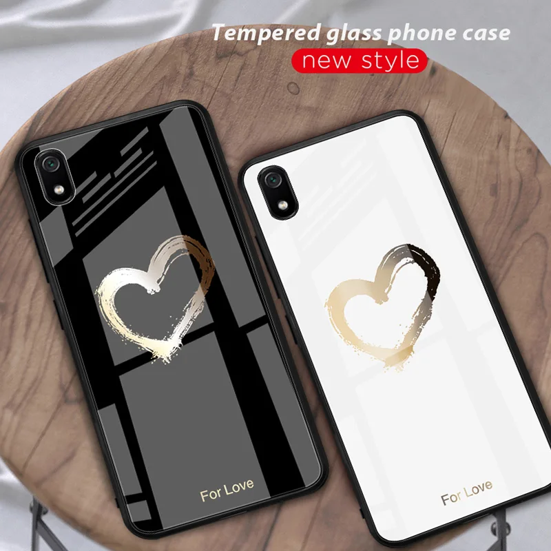 

Tempered Glass Phone Case For Xiaomi Redmi Note 6 5 7 Pro Redmi K20 6 7 7A Case Luxury Mirror Glossy Cell Phone Case Cover Capas