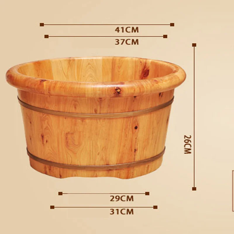 Barrel Foot Bath Household Foot Tub Solid Wood Steam Fumigation Barrel For Adult Pedicure Massage Wooden Bucket Bath