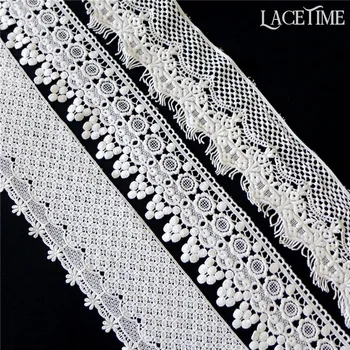 

Cotton Lace Fabric Trim White Flower Fringe Lace Trim DIY Handmade Sewing Craft 5 Yards