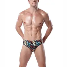 Мужские высокая эластичность печатных мужские плавки-трусы плавки модные европейский и американский стиль быстросохнущее Формирующее нижнее белье