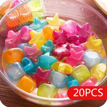 

Kitchen Accessories Tool 20pcs Star Shaped Ice Cubes Plastic Reusable Multicolour Ice Cube Physical Cooling Tools Party Tool