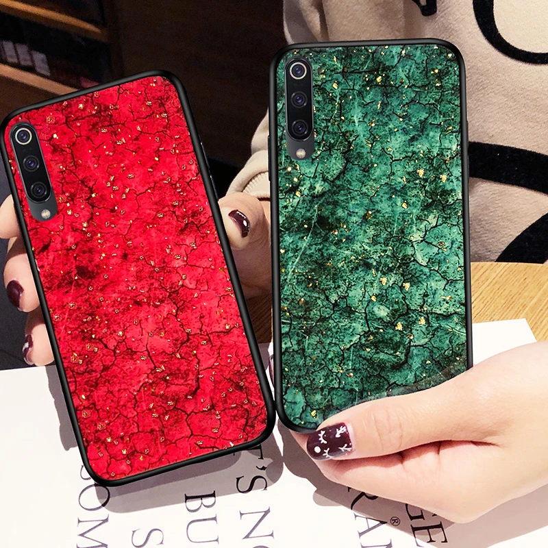 

Marble Gold foil Sequin Case For Xiaomi Mi 9 SE A2 8 Lite A1 5X 6X Mi Max 3 For Redmi Note 7 6 Pro Redmi 6pro Soft Silicon Cover
