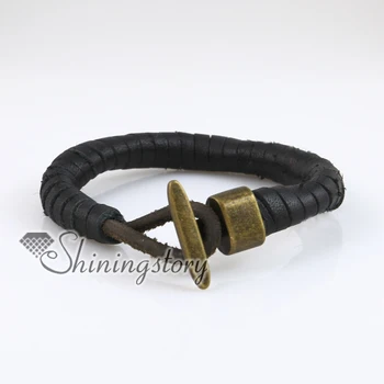 

toggle snap wrap bracelets genuine leather copper cheap bracelets leather bracelet fashion jewelry