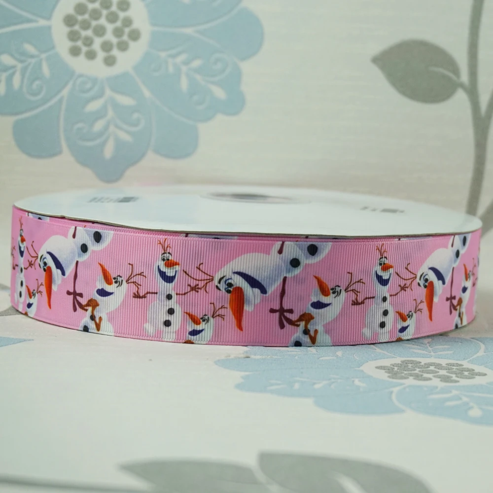 

Sales Promotion 1-1/2" 38mm Pink Snowflakes Olaf Printed Grosgrain Ribbon DIY Hairbows Materials Baby/Children's Crafts 100Yards