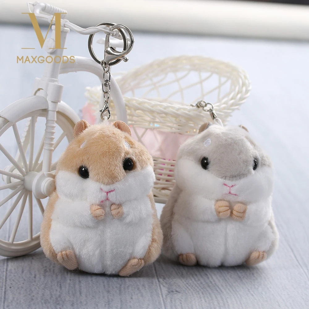 

Random Color!! 1Pcs Cute New Trinket Mini Hamster KeyChains Women Fluffy Toy Doll Car Key Ring Keychain Jewelry Gift