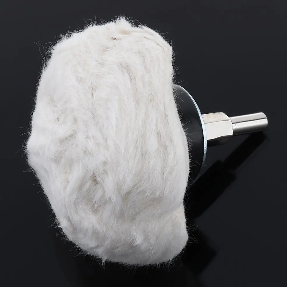 

3 Inch Semicircular White Cloth Polishing Wheel Mirror Polishing Buffer Cotton Pad with 6mm Shank Diameter Surface Polishing