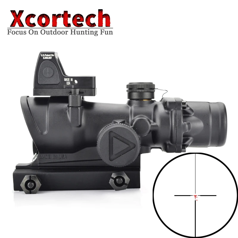 Тактический Оптический Прицел ACOG 4x32 с красной подсветкой прицел сеткой