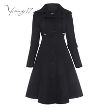 Youthful17 uneven black layer stand collar females topcoat classy single-breasted switch lengthy sleeve slim autumn winter months 2017 layer