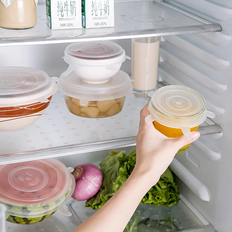 Мягкие силиконовые крышки luluhut 6 шт. многоразовые для пищевых продуктов фруктов