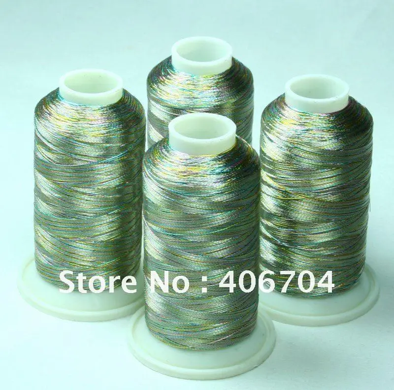 WHOLESALE SILVER MULTI METALLIC MACHINE EMBROIDERY THREADS KIT
