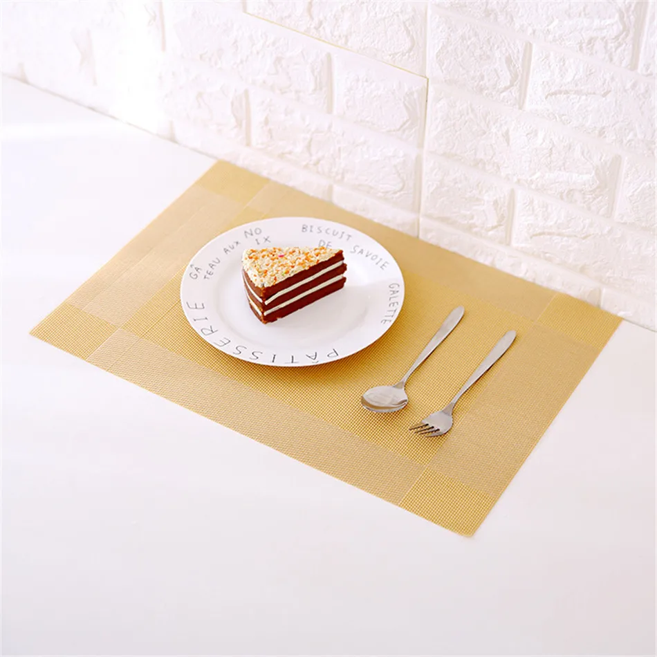 Plastic PVC Dining Table Mat Heat Insulation Non-Slip Simple Placemats Disc Pads Bowl Tableware Pad Coaster Kitchen Accessories (6)