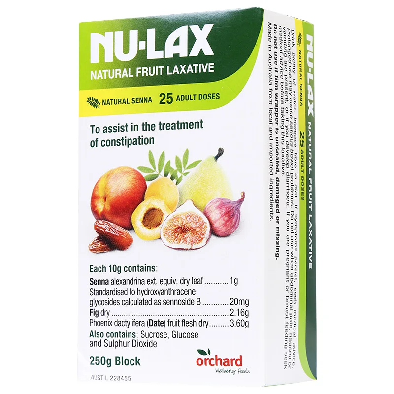Австралийская формула NuLax фруктовая лаксационная 250 г блочная обработка запорами мягкая облегчение на ночь стимулирующая опорожнение желудка