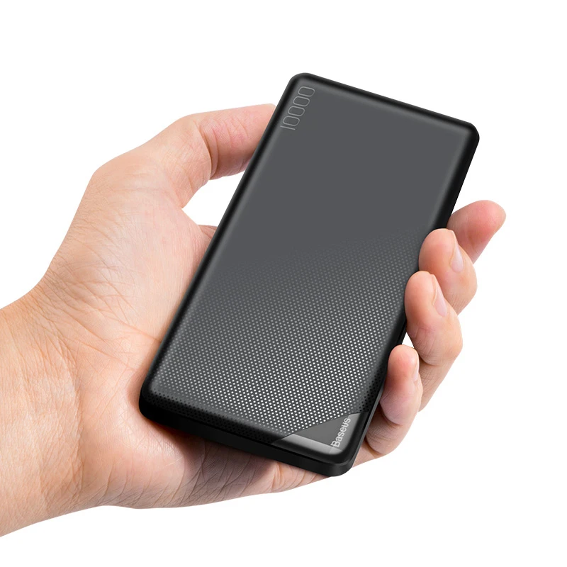 Baseus 10000mAh Power Bank Slim External Battery Pack Dual USB Powerbank Portable Mini Phone Charger For Phone