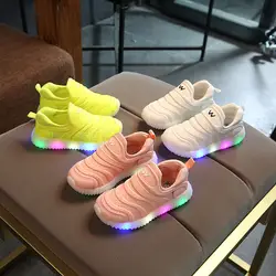 Новинка 2017 года модная Высококачественная обувь для мальчиков и девочек обувь освещение светящиеся детская повседневная обувь дышащая