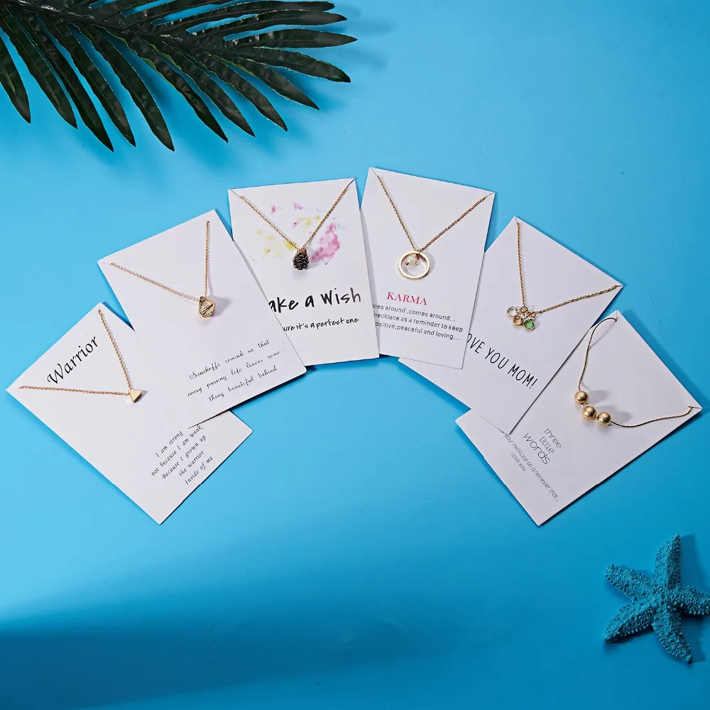 Fashion Creative Pearls of LOVE Circle Beads Wish Message Card Clavicle Necklace for Women Short Choker Necklaces as Gifts | Украшения и