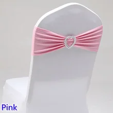 Розовый Цвет Подвязка из спандекса для стула ленты для свадебных стульев с сердце любовь пряжки лайкра стрейч на стул диапазона универсальный отель Вечерние