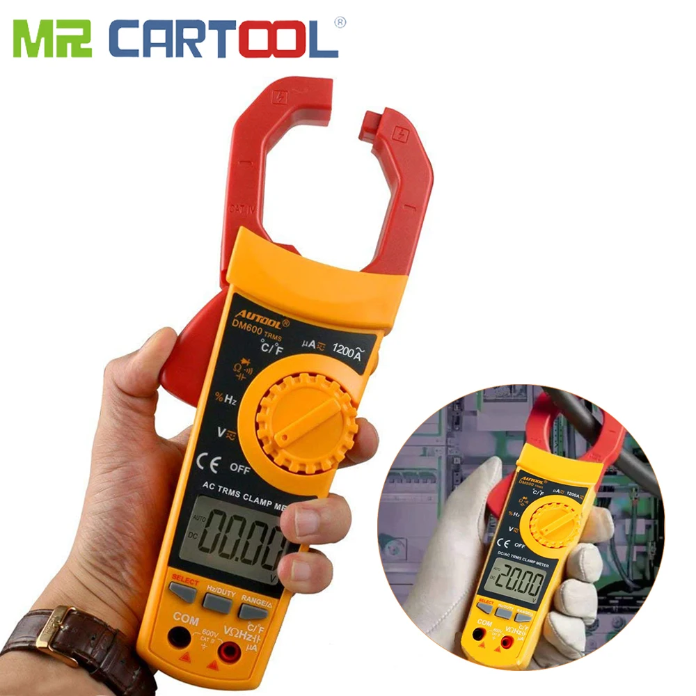 Mr Cartool цифровой клещи мультиметр Авто начиная устройство переменного и постоянного тока для проведения испытаний температура диод емкости