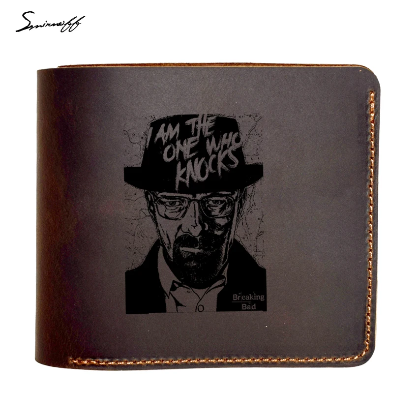 Genuine Leather Wallet Male Custom Name Gift Purse Laser Engraved Funny