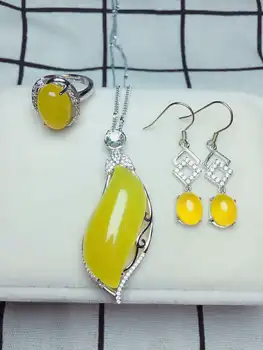 

c6#925 silver inlaid natural chalcedony set!