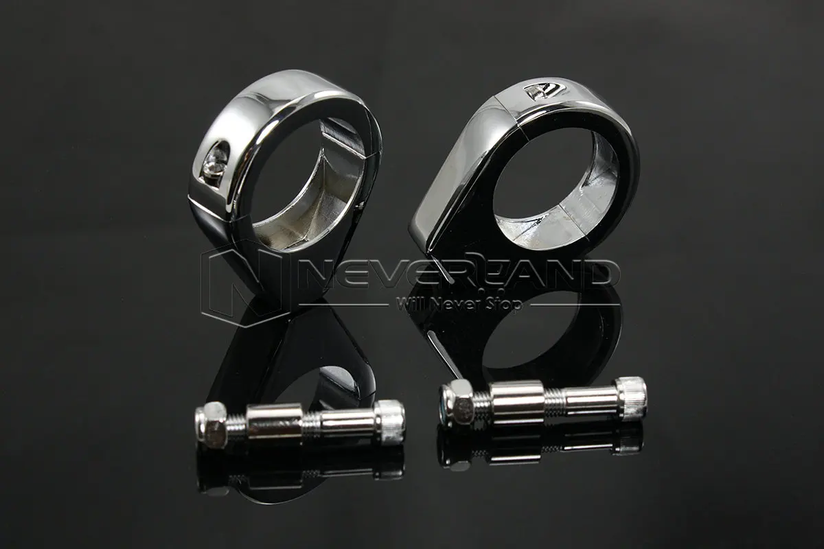 

2pcs Chrome Aluminum Motorcycle Turn Signal Mount Bracket 39mm Fork Relocation Clamps For Harley D15