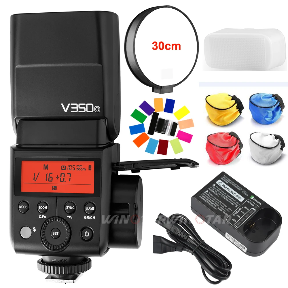 

In Stock Godox V350O TTL HSS 1/8000s GN36 0.1~1.7s recycle Camera Speedlite Flash Built-in Lithium Battery for Olympus Panasonic