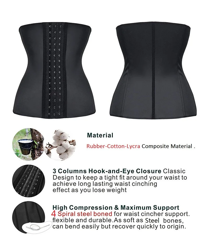 NINGMI Plus size S-6XL Mens Waist Trainer Hot Body Shaper Rubber Latex Corset Belly Band Strap Shapewears Weight Loss Slim Belts (18)