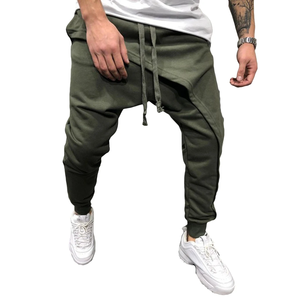 Мужские мешковатые брюки для танцев готичный панк стиль шаровары на завязке повседневные Драповые брюки-шаровары в стиле хип-хоп с заниженным шаговым швом Большие размеры - Цвет: Army Green