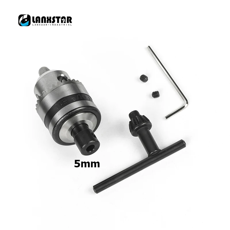 

Propping Screws Can Removable 5mm Hole Steel Taper Sleeve with B10 Drill Chuck 0.6~6mm Cap Motor Shaft Connect Sleeve Key Wrench