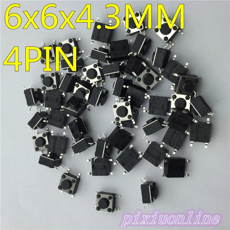 G88Y Высокое качество 50 шт. 6x6x4 3 мм 4PIN SMT Тактильные Такт Кнопка Микро-переключатель