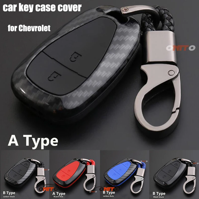 

1pcs Car Remote Key Case Carbon Fiber Cover For Chevrolet Chevy Cruze Trax Malibu XL Spark Verano Equinox Camaro key case